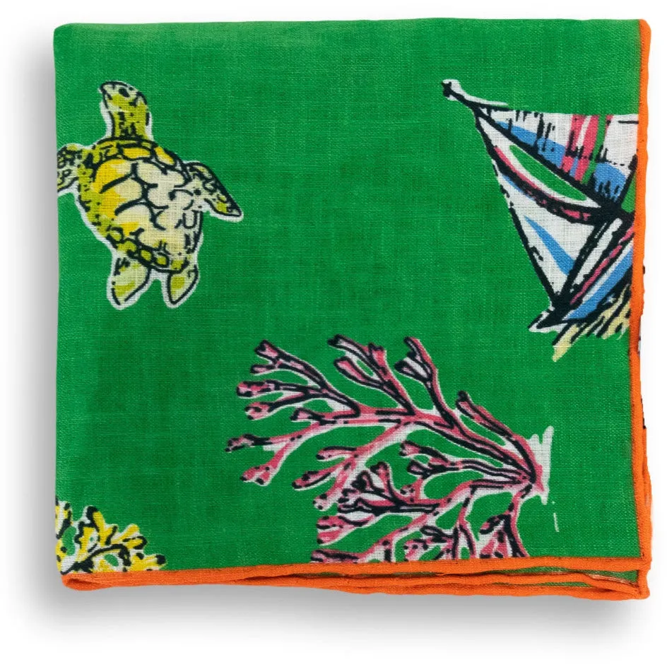 Caribbean Vacation Linen Pocket Square sold by The Andover Shop product image thumbnail 3