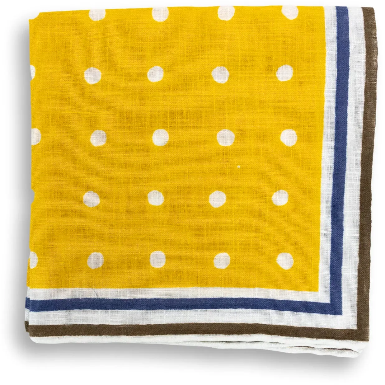 Stripe Bordered Polka Dot Linen Pocket Square sold by The Andover Shop product image thumbnail 4