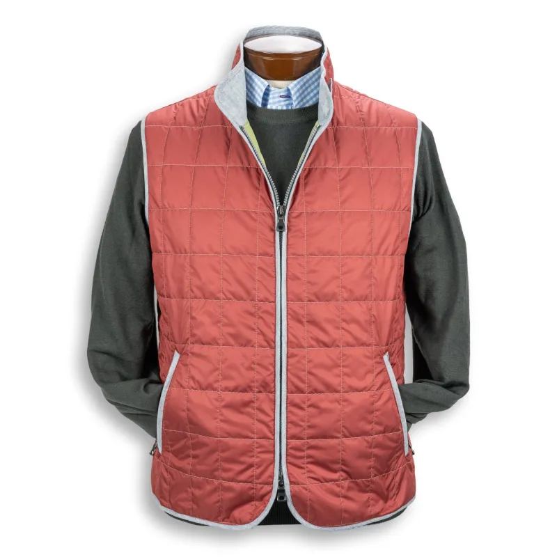 Brick Red Theo Waterville Quilted Vest sold by The Andover Shop