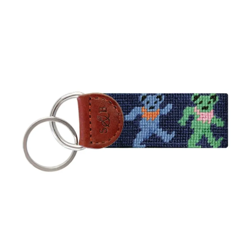 Dancing Bears Needlepoint Key Fob sold by The Andover Shop