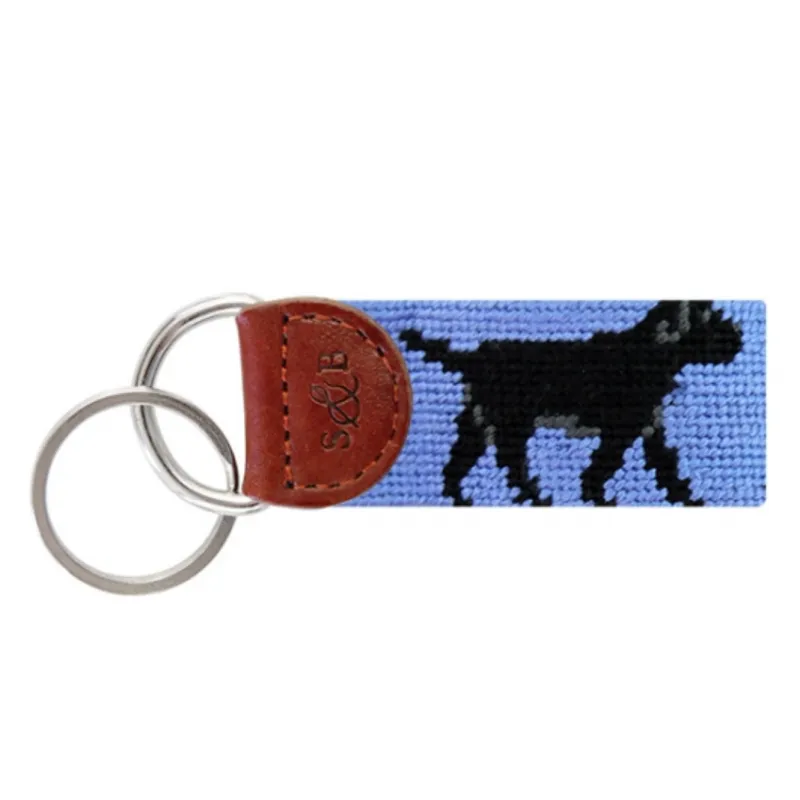 Black Lab Needlepoint Key Fob sold by The Andover Shop