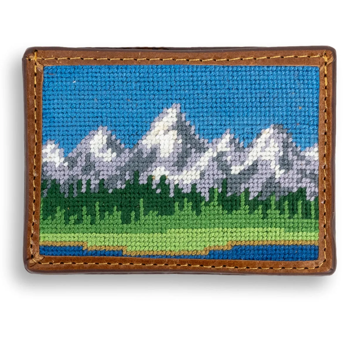 Tetons Needlepoint Card Wallet sold by The Andover Shop