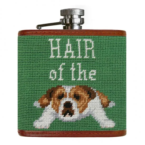 Hair of the Dog Needlepoint Flask sold by The Andover Shop