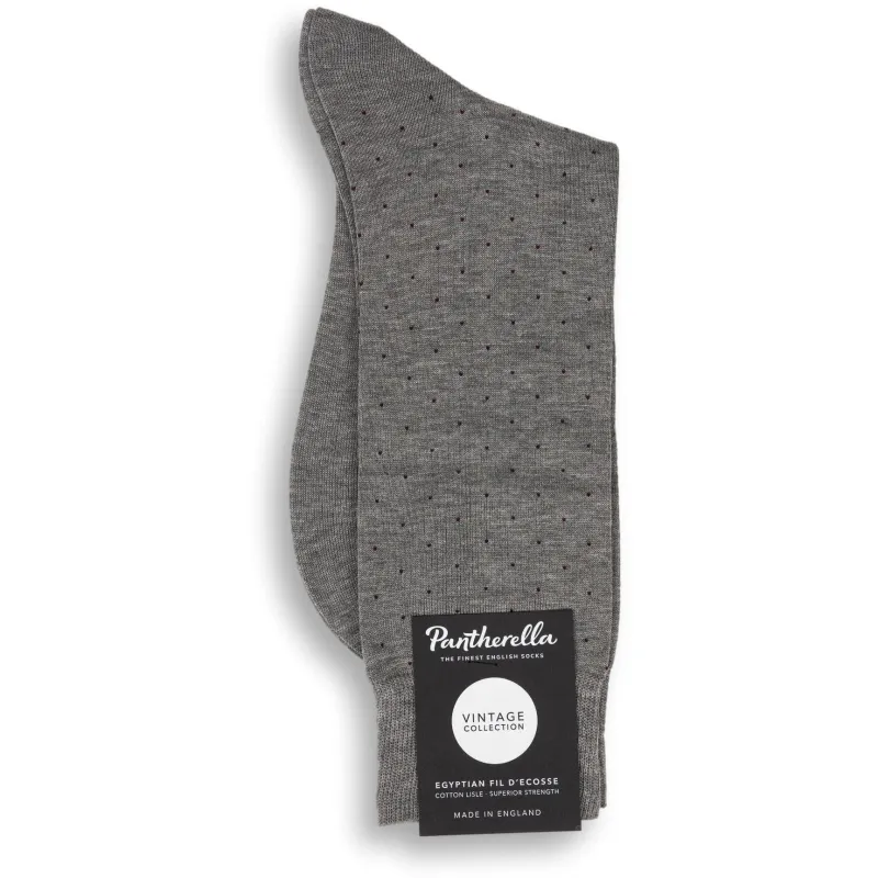 Gadsbury Pin Dot Cotton Mid-Calf Dress Sock sold by The Andover Shop