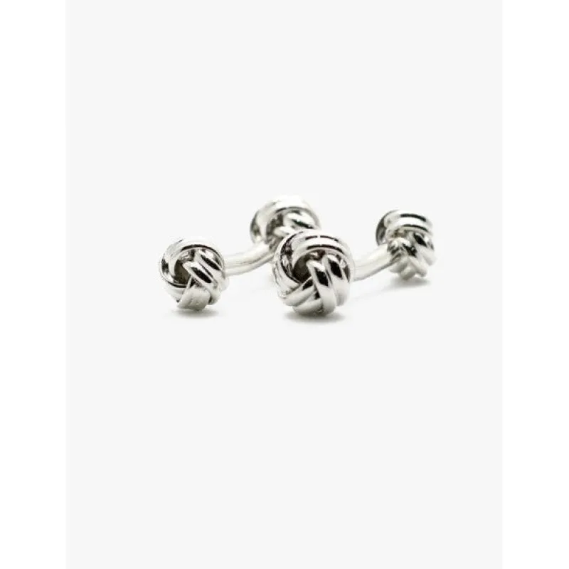 Silver Double Knot Cufflink sold by The Andover Shop