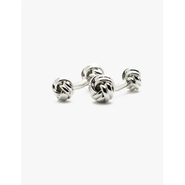Silver Double Knot Cufflink sold by The Andover Shop