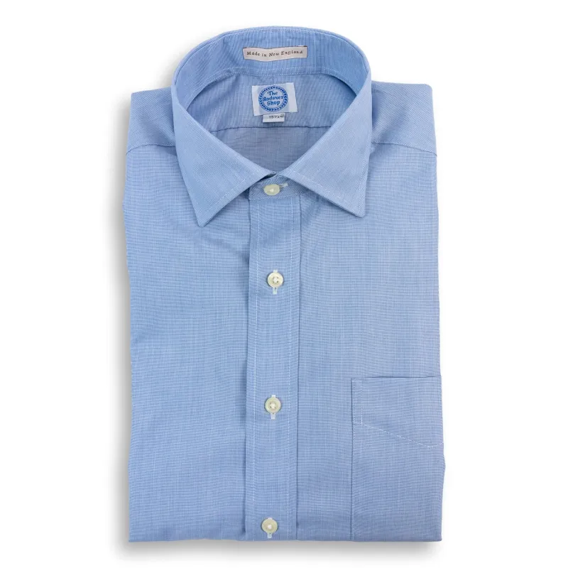 Blue End-on-End Trim Fit Spread Collar Dress Shirt sold by The Andover Shop