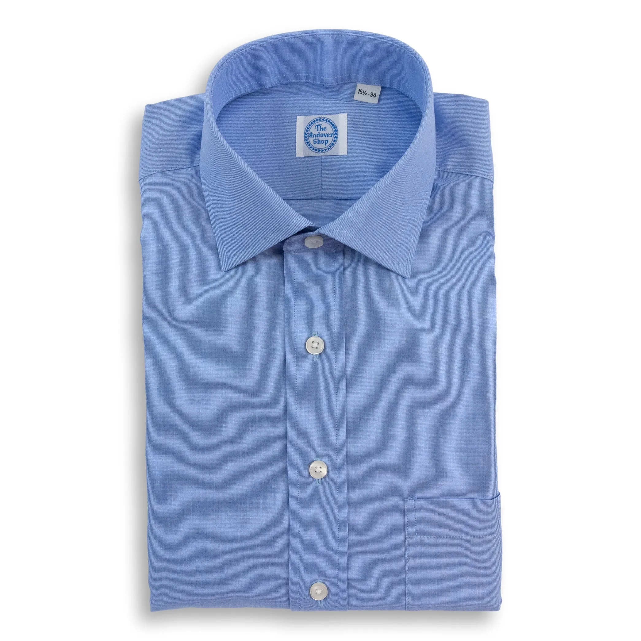Blue End-on-End Spread Collar Dress Shirt sold by The Andover Shop