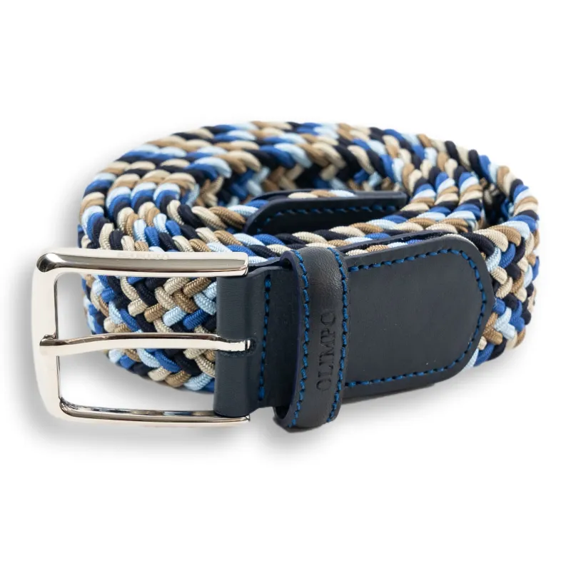 Blue Multi-Colored Stretch Web Belt sold by The Andover Shop