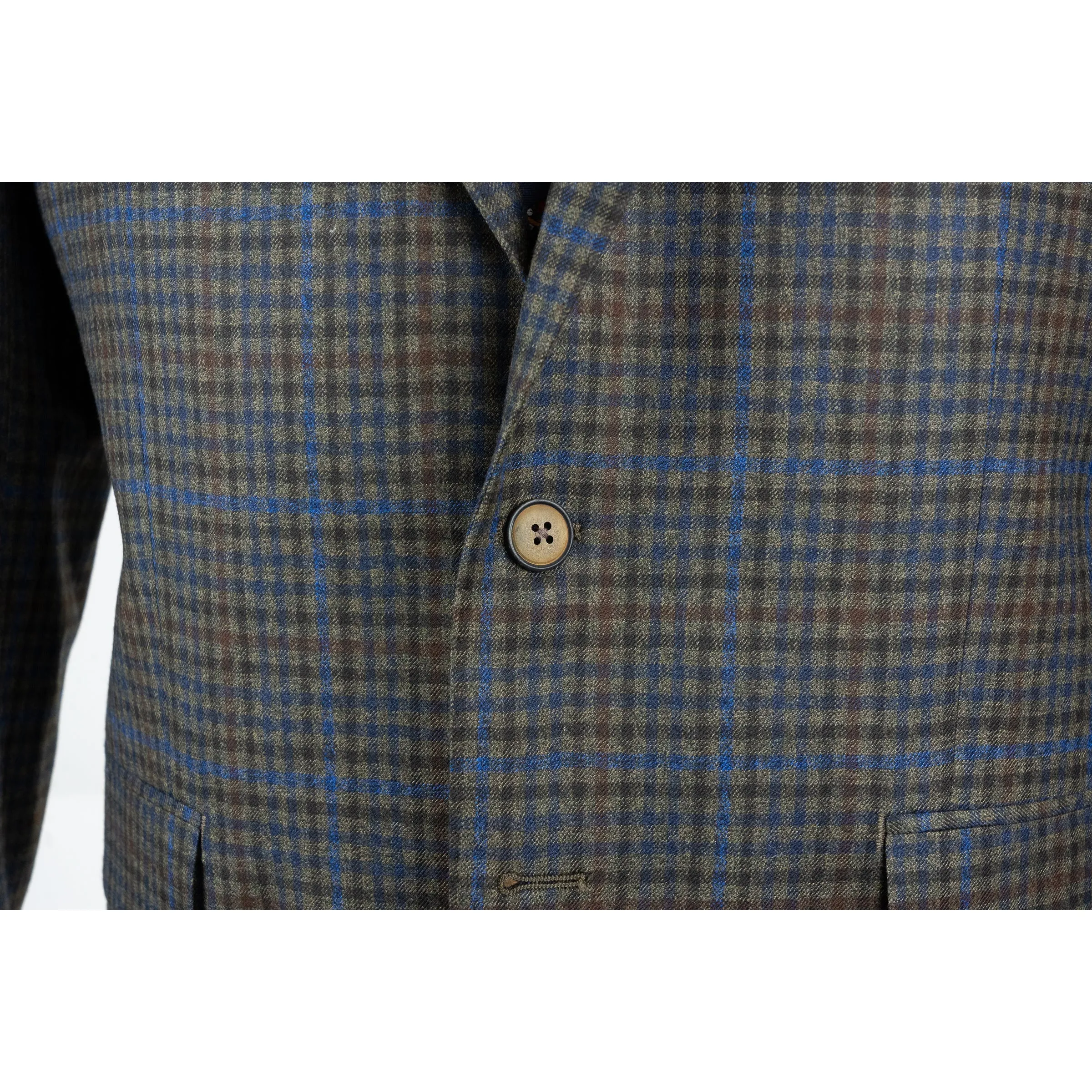 Green Multi Check Superfine Merino Wool Loro Piana Sport Coat sold by The Andover Shop product image thumbnail 3