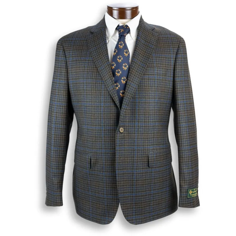 Green Multi Check Superfine Merino Wool Loro Piana Sport Coat sold by The Andover Shop