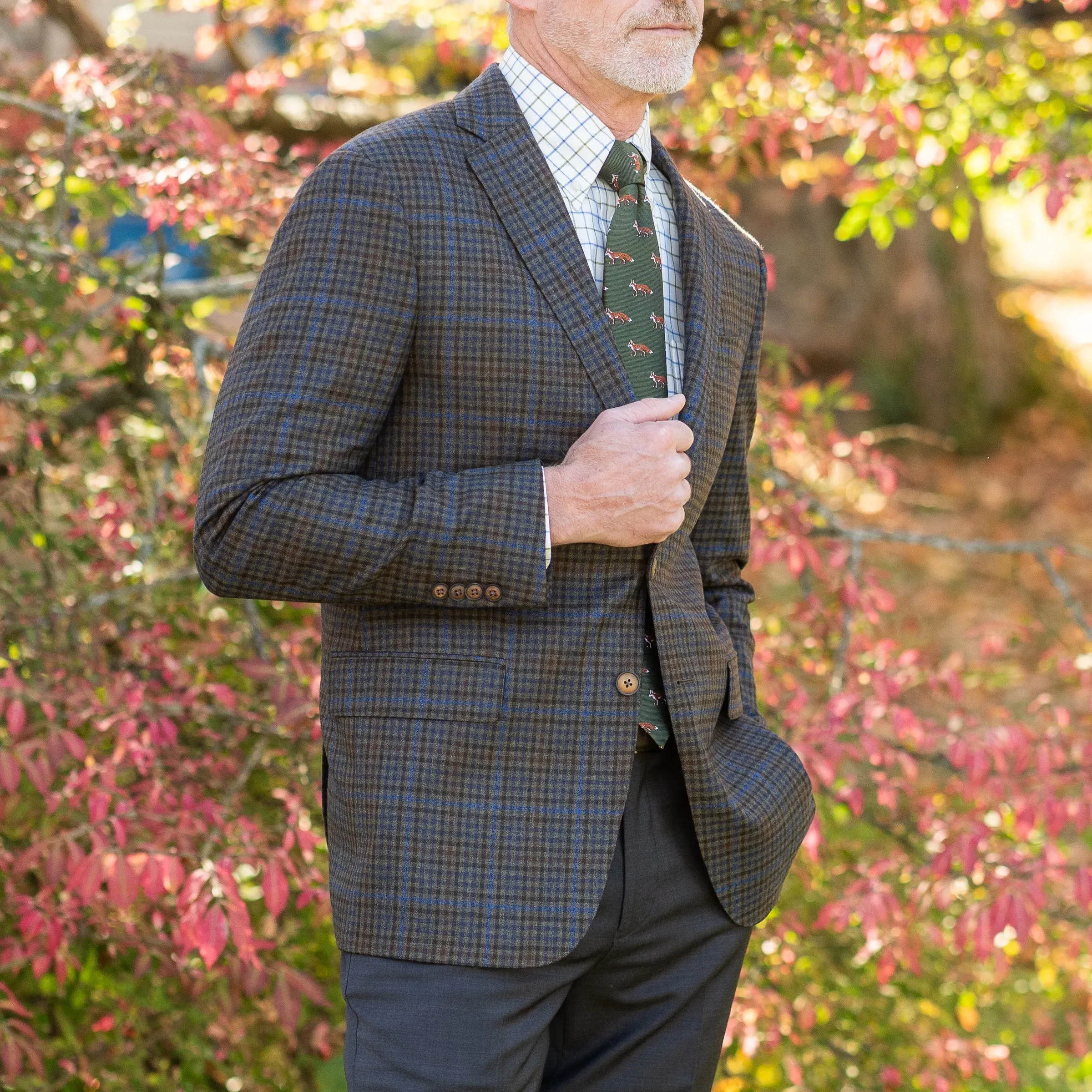 Green Multi Check Superfine Merino Wool Loro Piana Sport Coat sold by The Andover Shop product image thumbnail 4