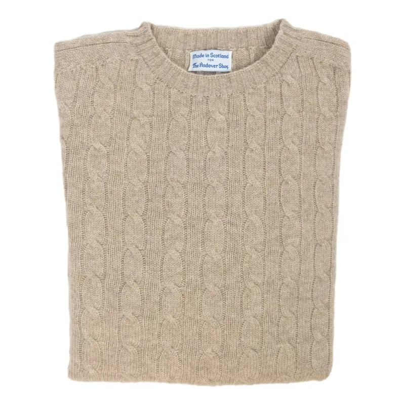 Pure Cashmere Montreux Cable Crew Neck Sweater sold by The Andover Shop