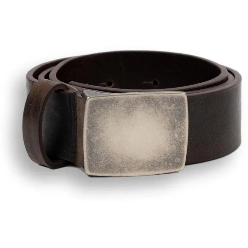 1 3/8" Vintage Calf Belt with Nickel Plaque Buckle sold by The Andover Shop