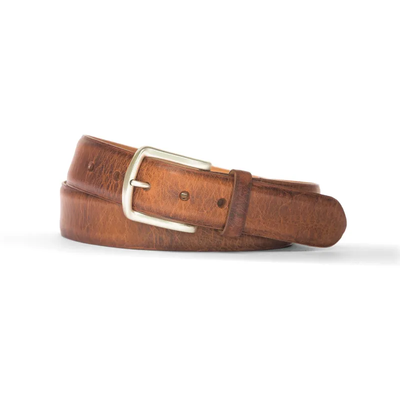 1 3/8" Antique Bison Belt with Nickel Buckle sold by The Andover Shop