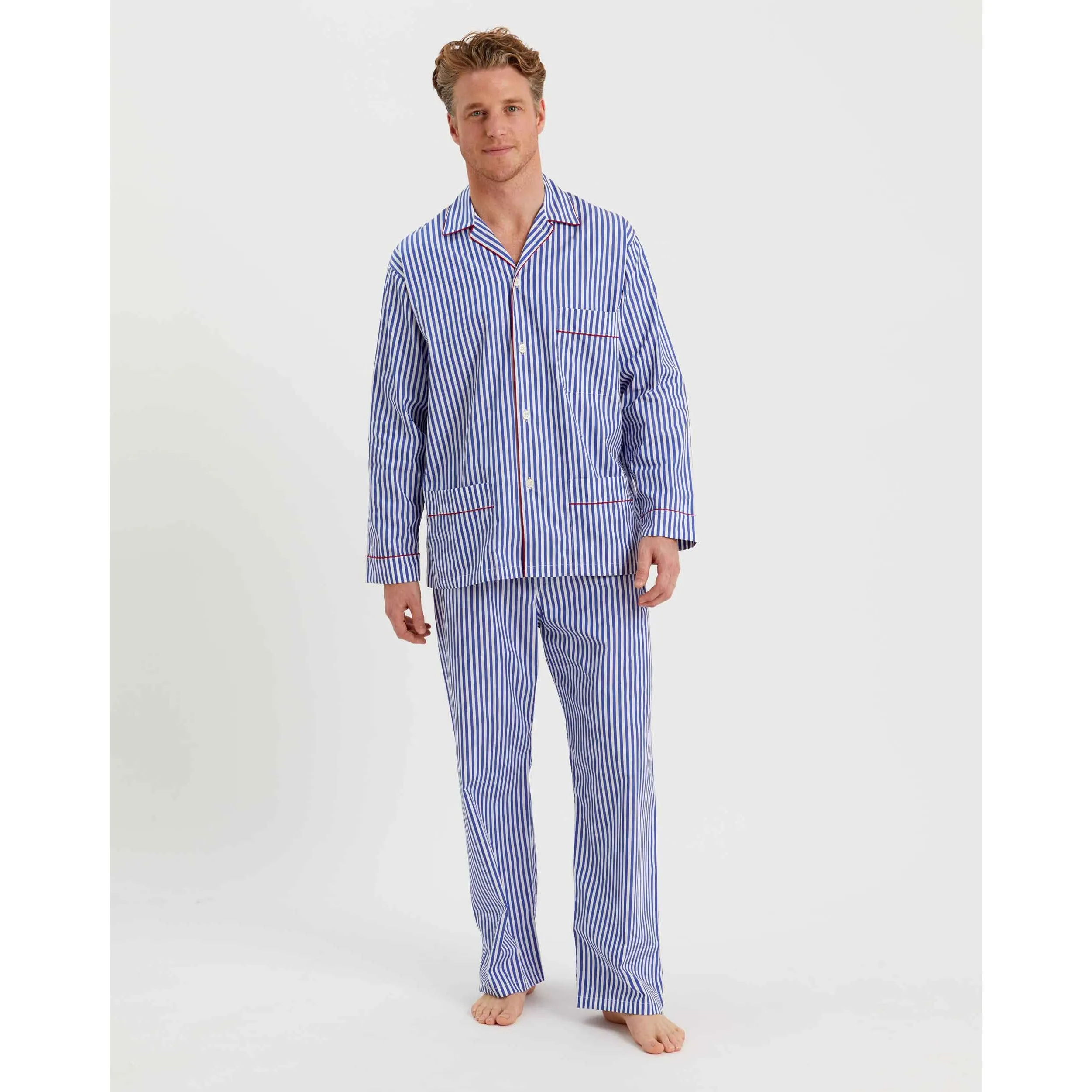 Classic Blue Striped Pyjamas sold by The Andover Shop