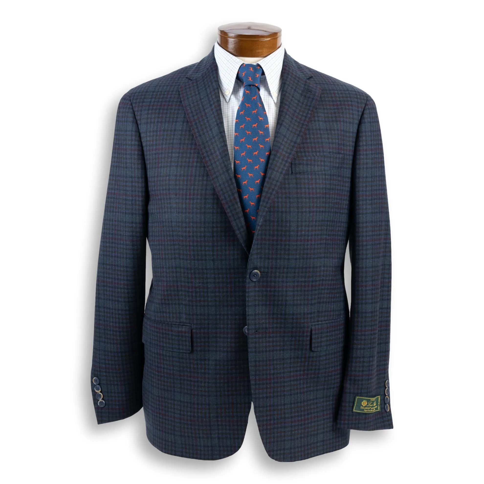Blue Multi Check Superfine Merino Wool Loro Piana Sport Coat sold by The Andover Shop
