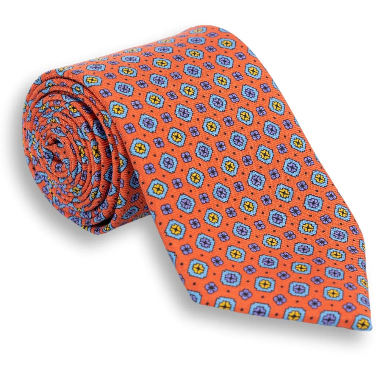 Medallion and Flower Motif Motif Silk Tie sold by The Andover Shop product image thumbnail 2