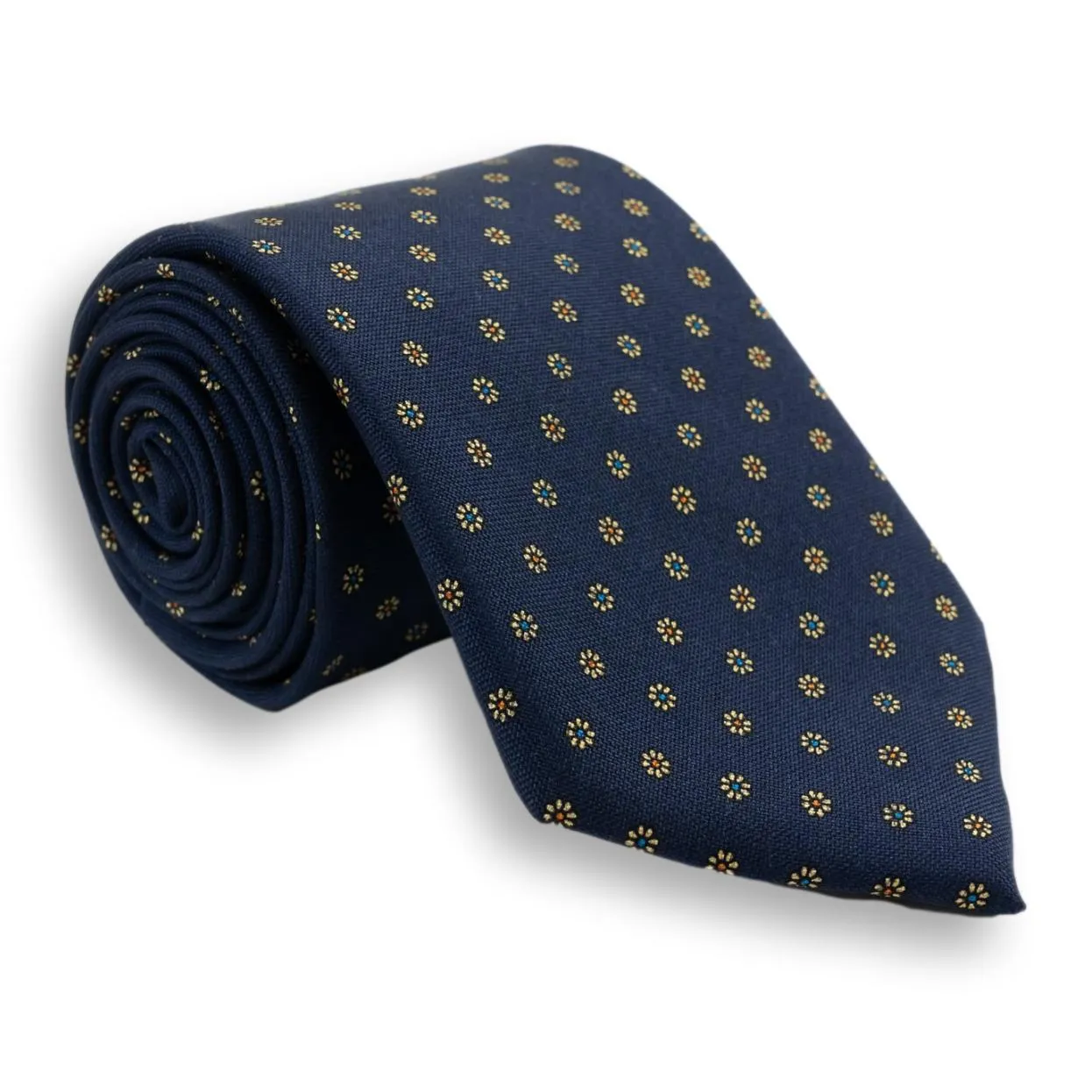Small Flower Motif Silk Tie sold by The Andover Shop product image thumbnail 2