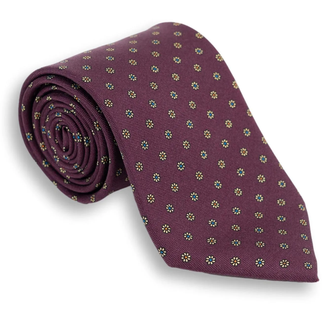 Small Flower Motif Silk Tie sold by The Andover Shop product image thumbnail 3