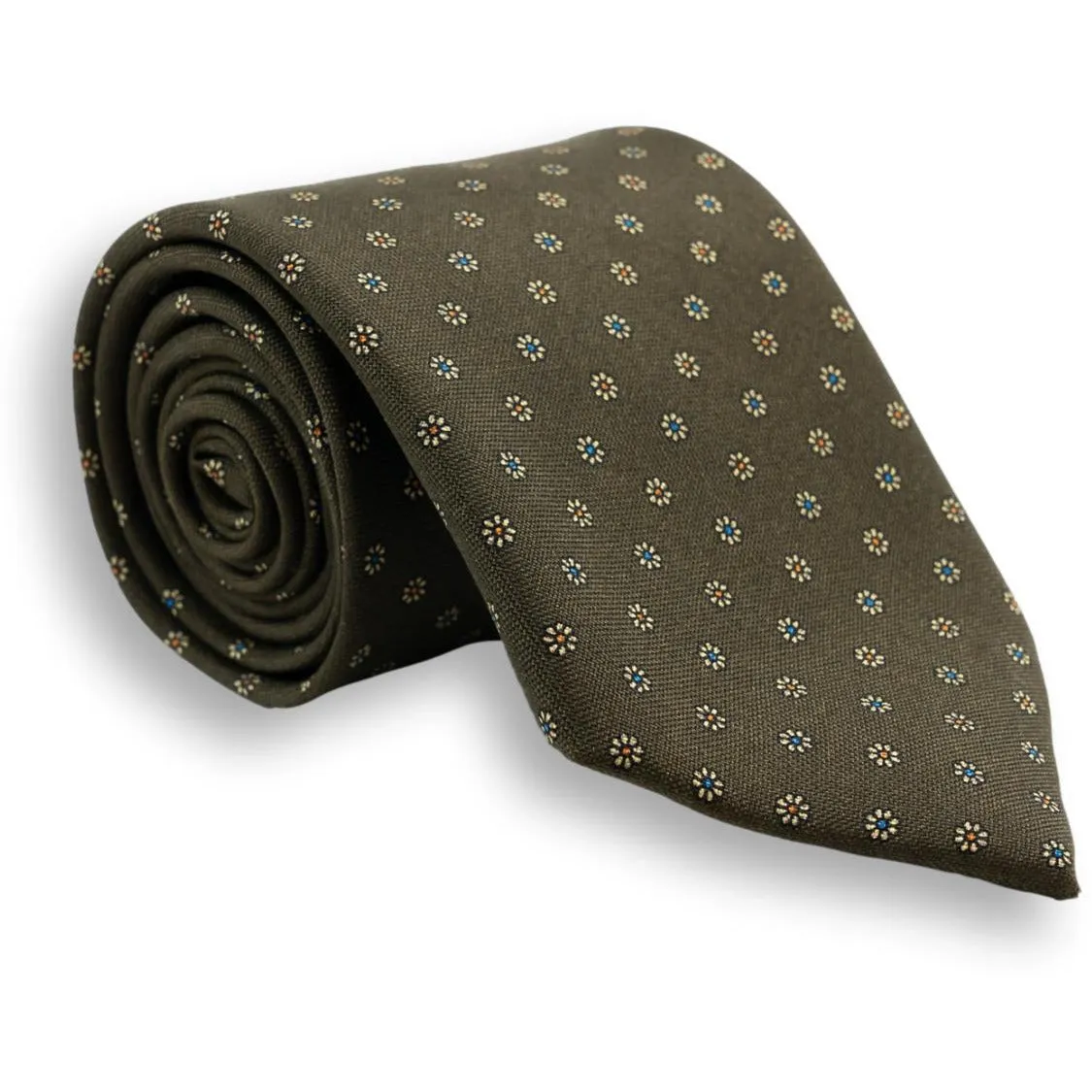 Small Flower Motif Silk Tie sold by The Andover Shop