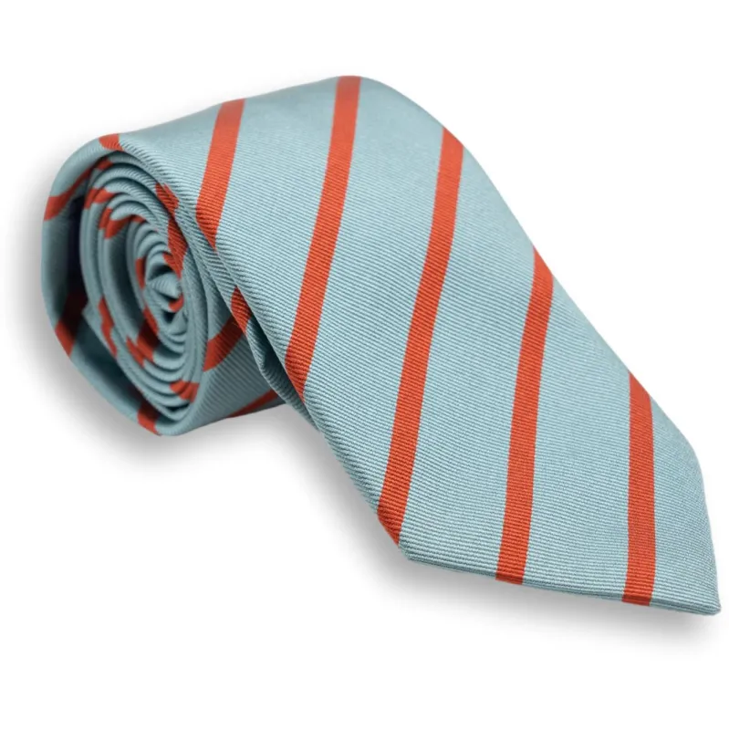 Steel with Rust Stripe Silk Tie sold by The Andover Shop