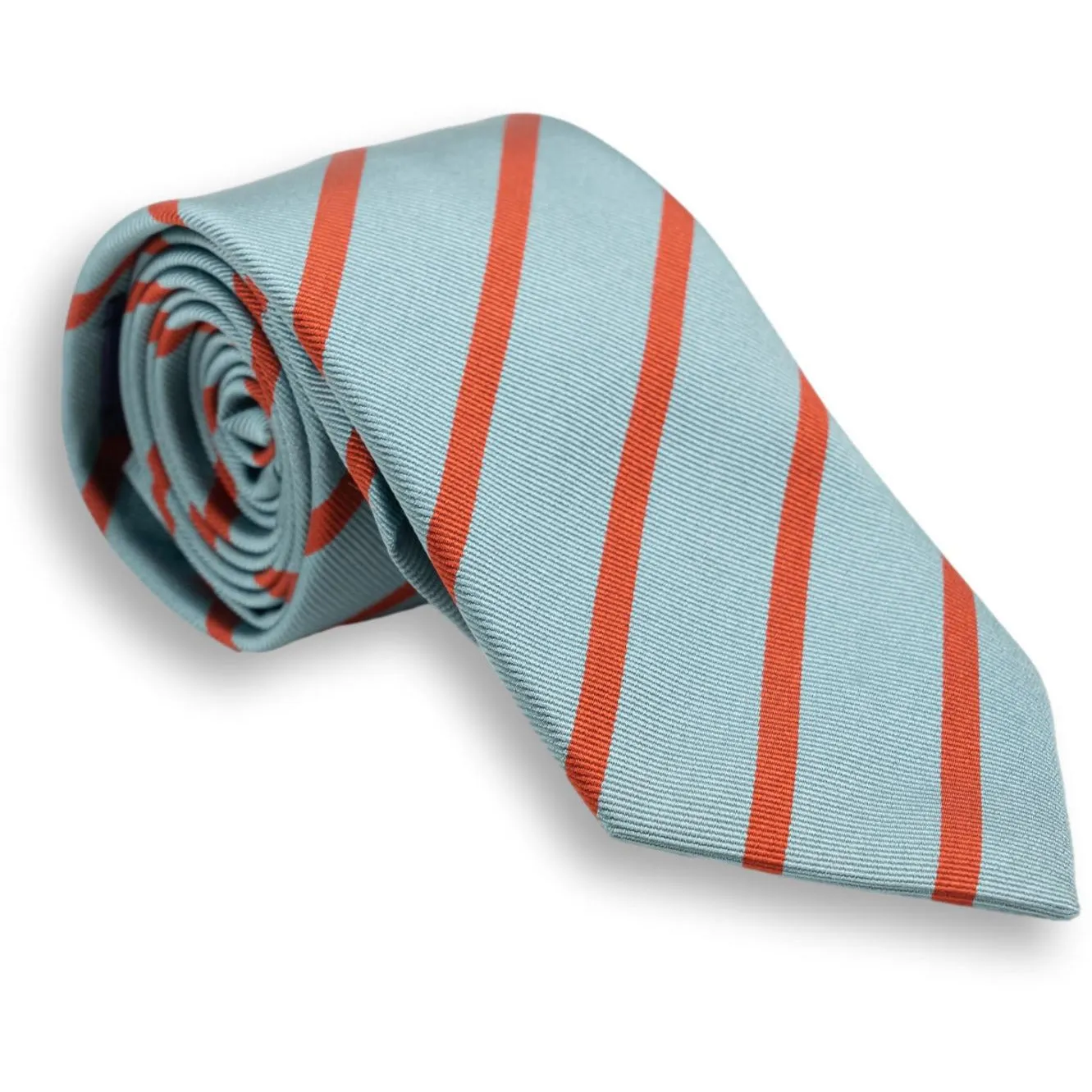 Steel with Rust Stripe Silk Tie sold by The Andover Shop