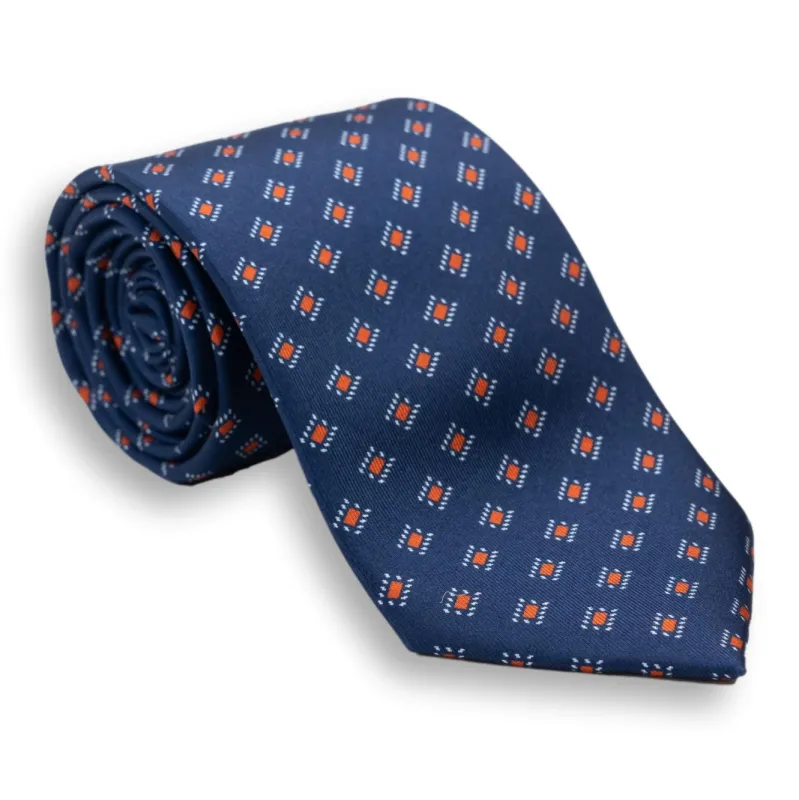 Diamond Motif Silk Print Tie sold by The Andover Shop