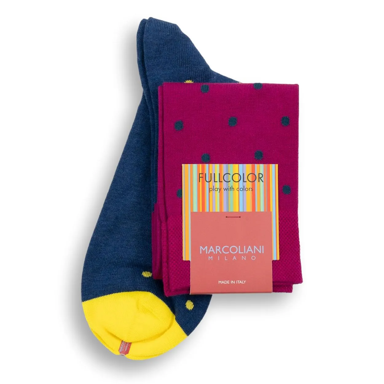 Pima Cotton Color Block Polka Dot Over-the-Calf Dress Socks sold by The Andover Shop product image thumbnail 2