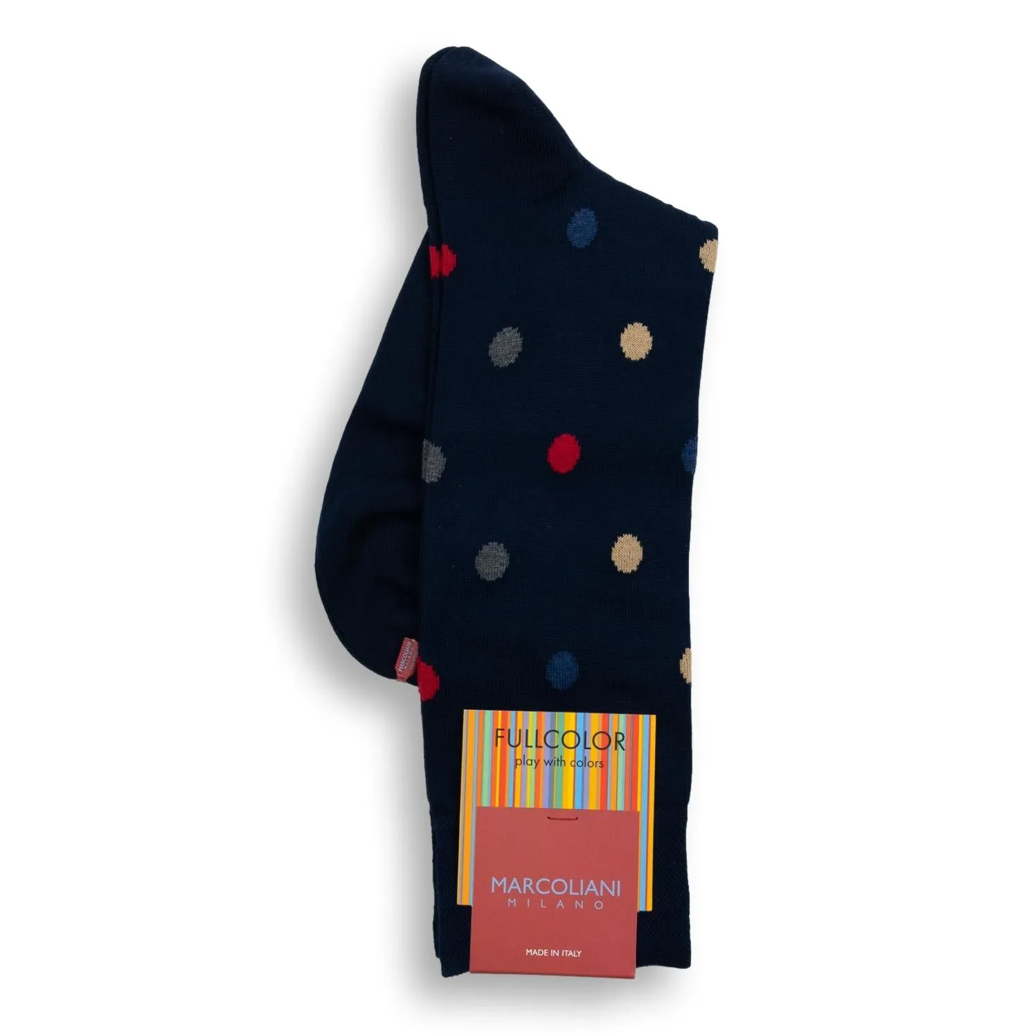 Pima Cotton Multicolor Dot Mid-Calf Dress Socks sold by The Andover Shop product image thumbnail 4