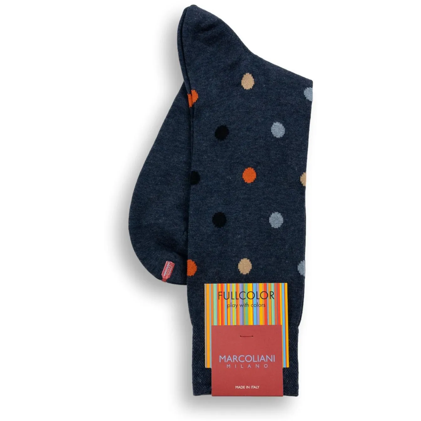 Pima Cotton Multicolor Dot Mid-Calf Dress Socks sold by The Andover Shop product image thumbnail 3