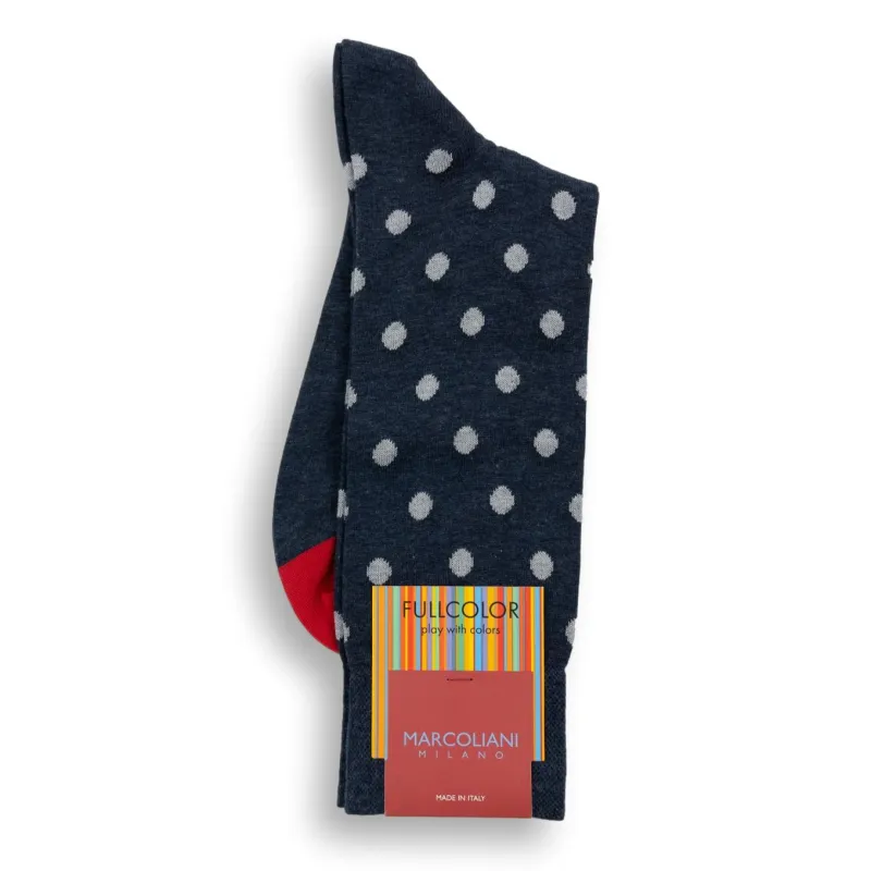 Pima Cotton Balloon Dot Mid-Calf Dress Socks sold by The Andover Shop