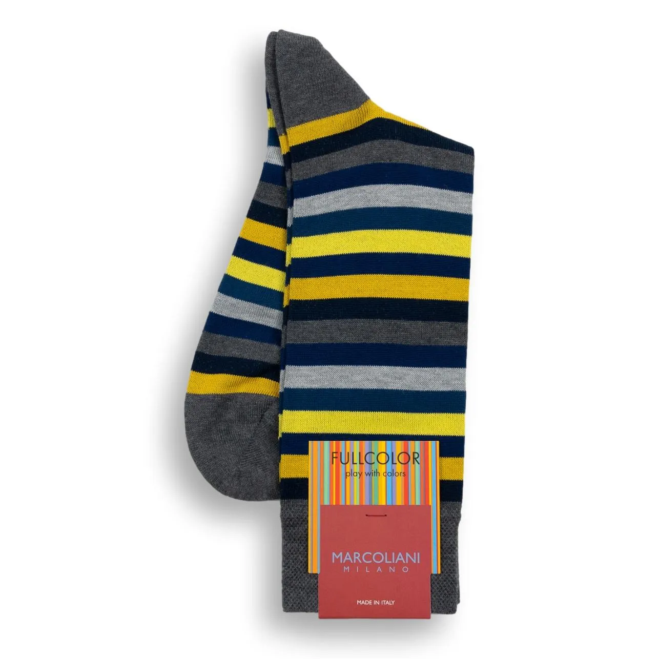 Pima Cotton Rainbow Stripe Mid-Calf Dress Socks sold by The Andover Shop product image thumbnail 3