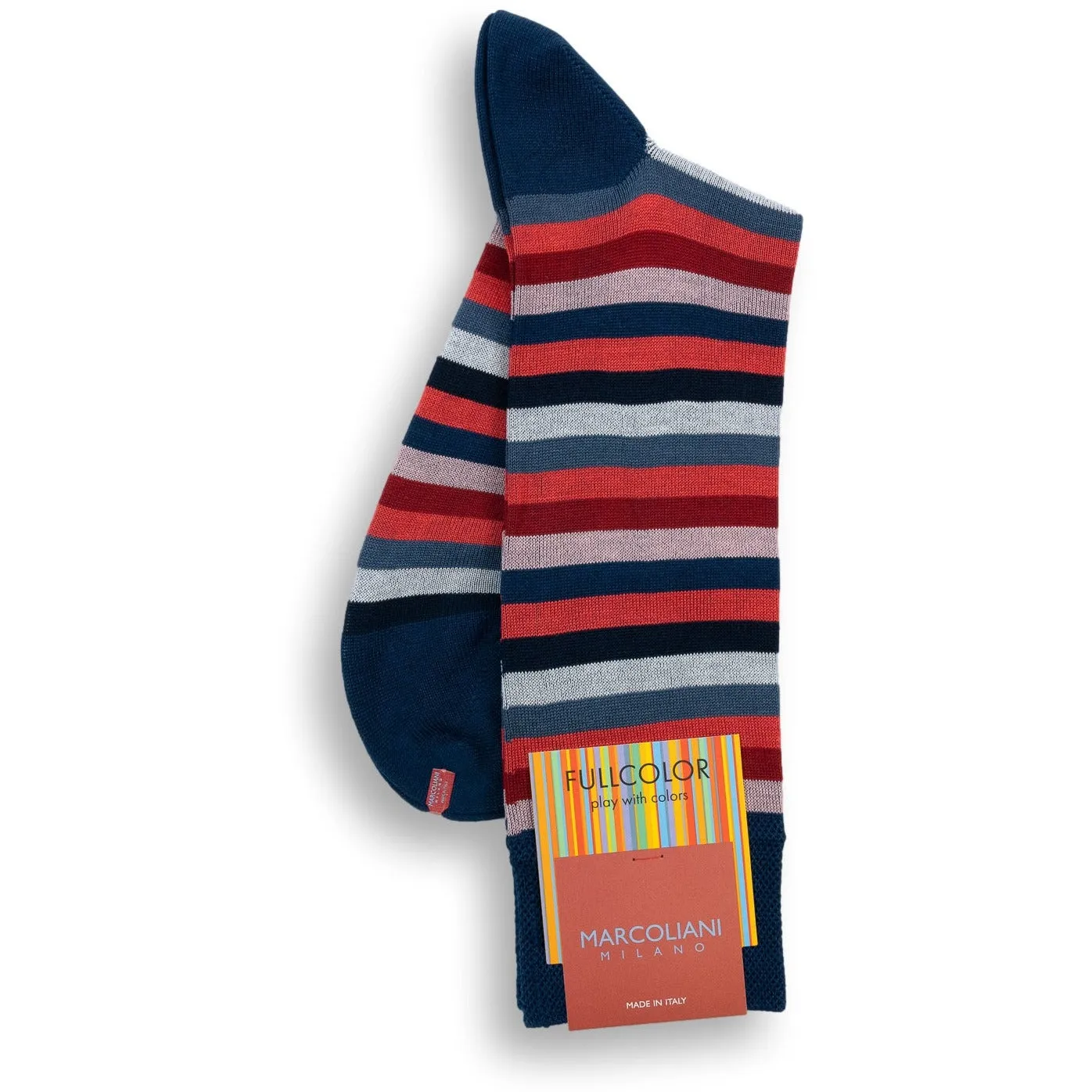 Pima Cotton Rainbow Stripe Mid-Calf Dress Socks sold by The Andover Shop product image thumbnail 2