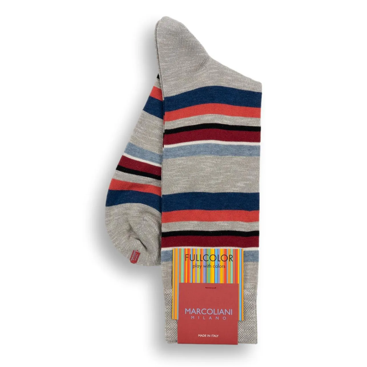 Pima Cotton Eclectic Stripe Mid-Calf Dress Socks sold by The Andover Shop