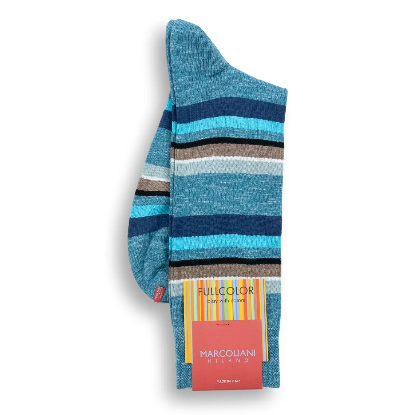 Pima Cotton Eclectic Stripe Mid-Calf Dress Socks sold by The Andover Shop product image thumbnail 2