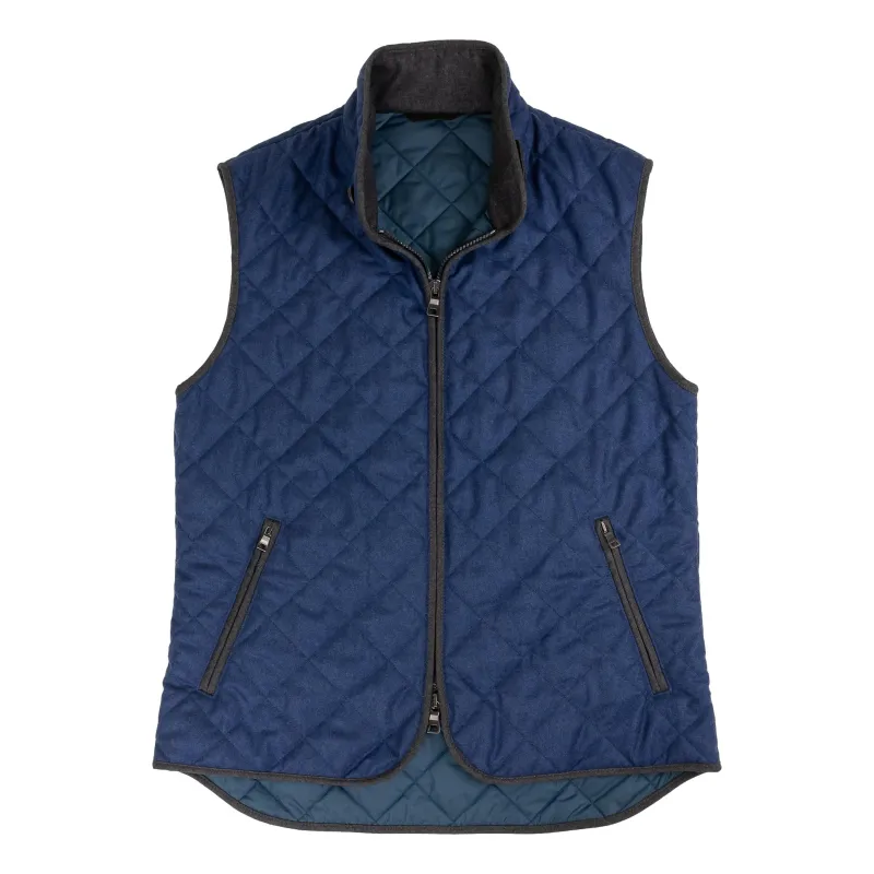 Royal Navy Barberis Flannel Waterville Vest sold by The Andover Shop