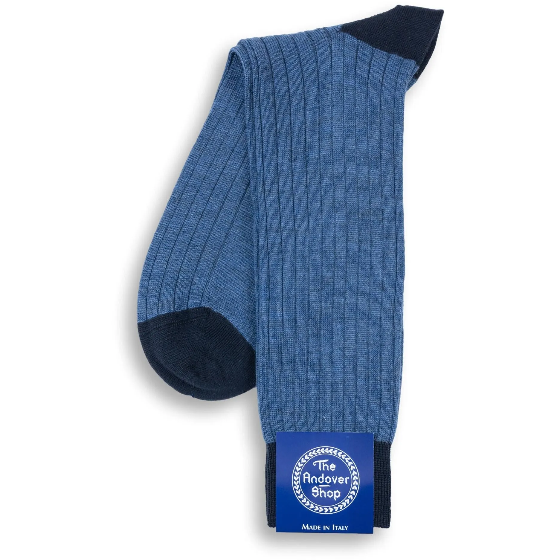 Mid-Calf Alternating Toe and Heel Wool Dress Sock sold by The Andover Shop