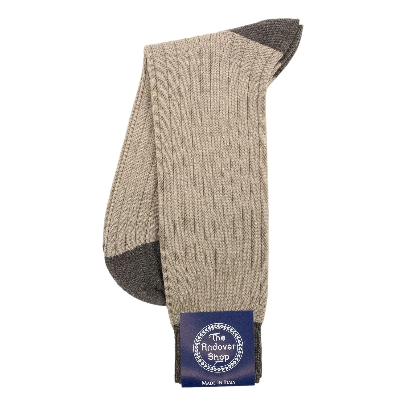 Mid-Calf Alternating Toe and Heel Wool Dress Sock sold by The Andover Shop product image thumbnail 4
