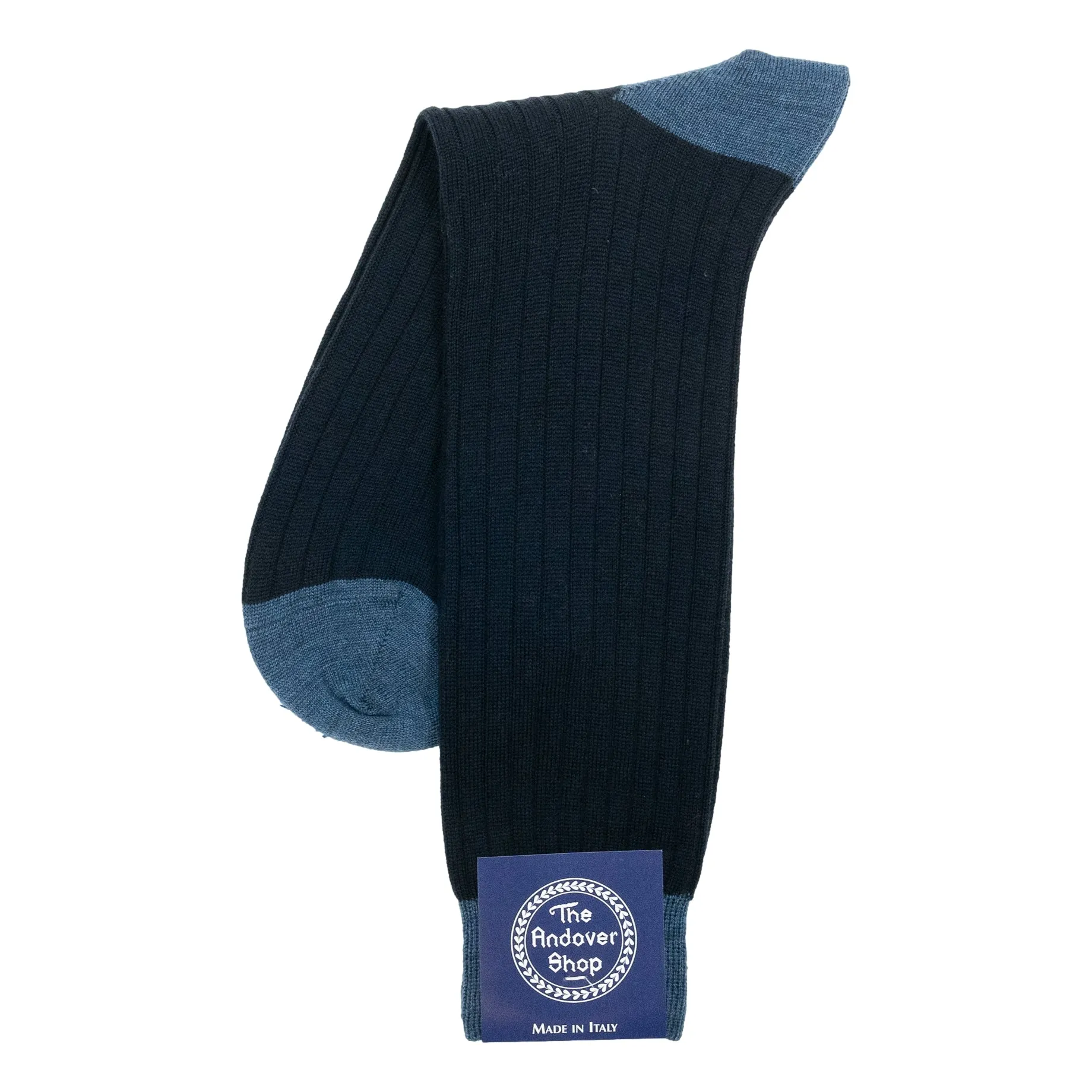 Mid-Calf Alternating Toe and Heel Wool Dress Sock sold by The Andover Shop product image thumbnail 5