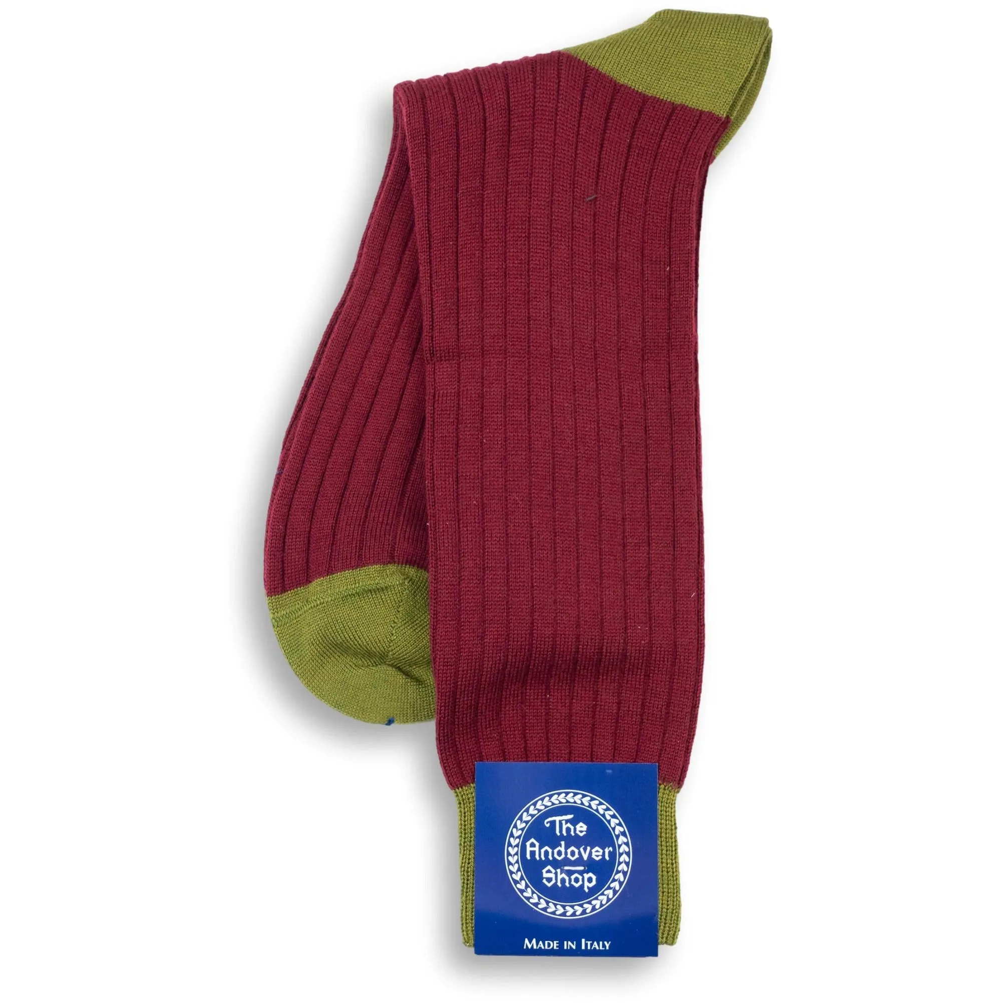 Mid-Calf Alternating Toe and Heel Wool Dress Sock sold by The Andover Shop product image thumbnail 2