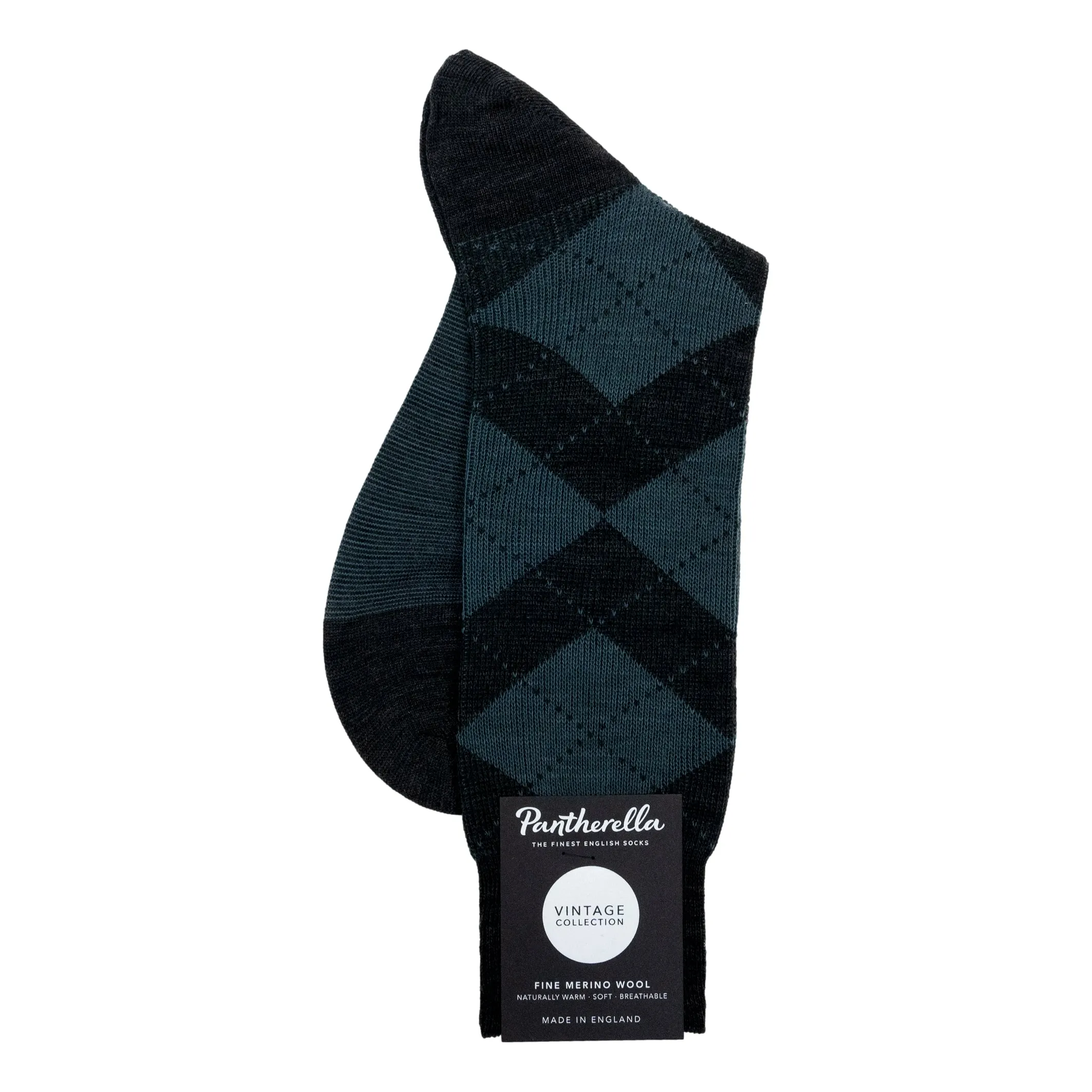 Abdale Argyle Rib Merino Wool Dress Socks sold by The Andover Shop
