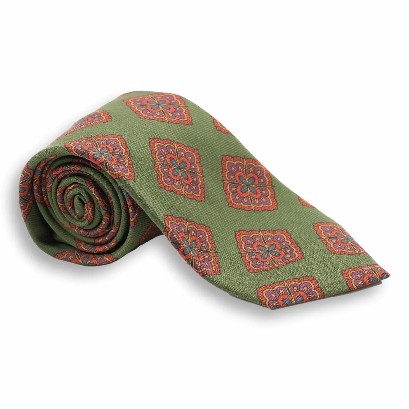 Large Abstract Diamond Medallion Silk Tie sold by The Andover Shop product image thumbnail 2