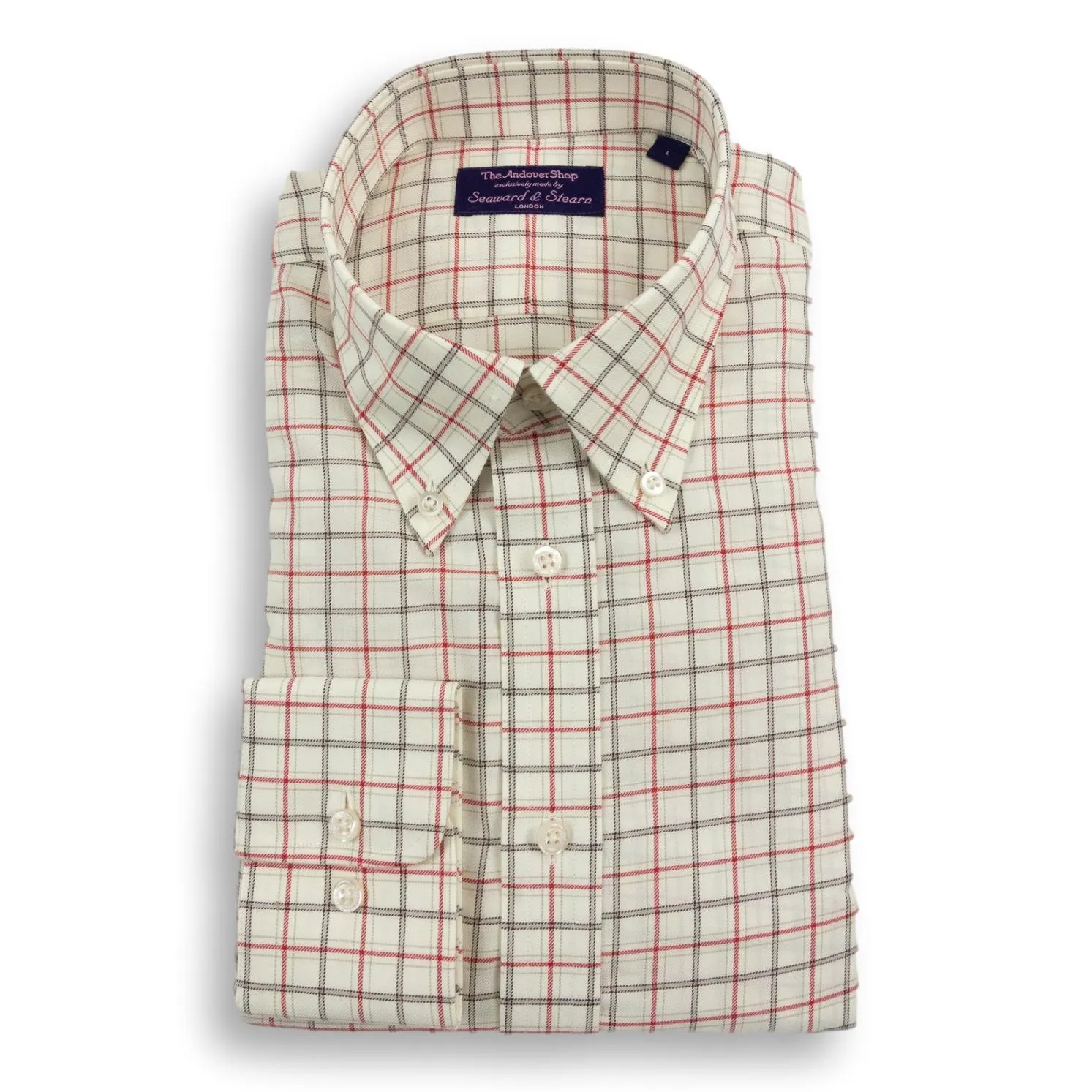 Red and Taupe Tattersall Button Down Sport Shirt sold by The Andover Shop