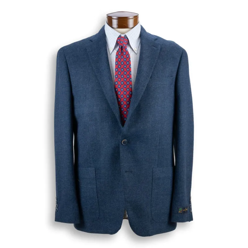 Sea Blue Lanificio di Pray Wool and Cashmere Hop Sack Sport Coat sold by The Andover Shop
