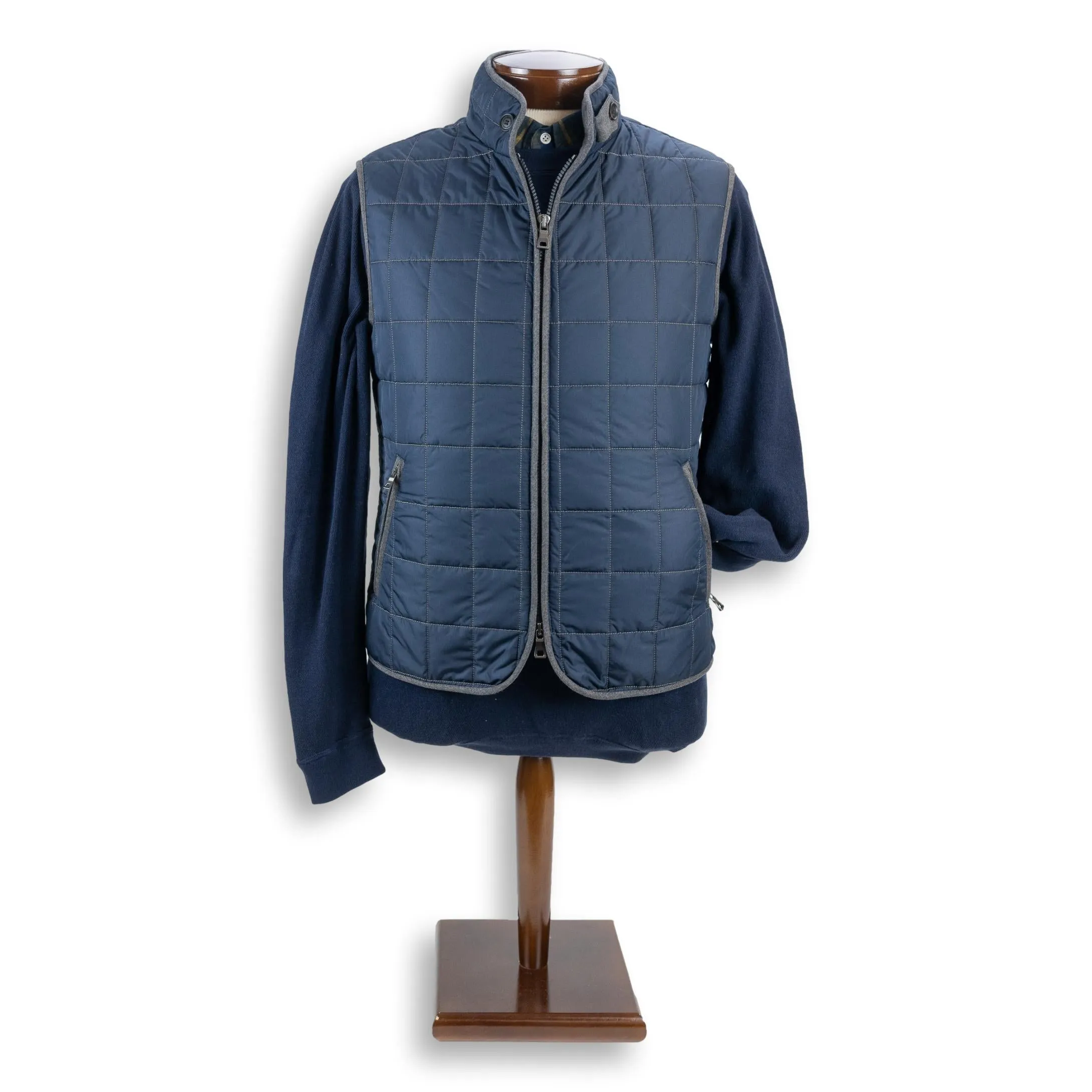 Navy Theo Waterville Quilted Vest sold by The Andover Shop