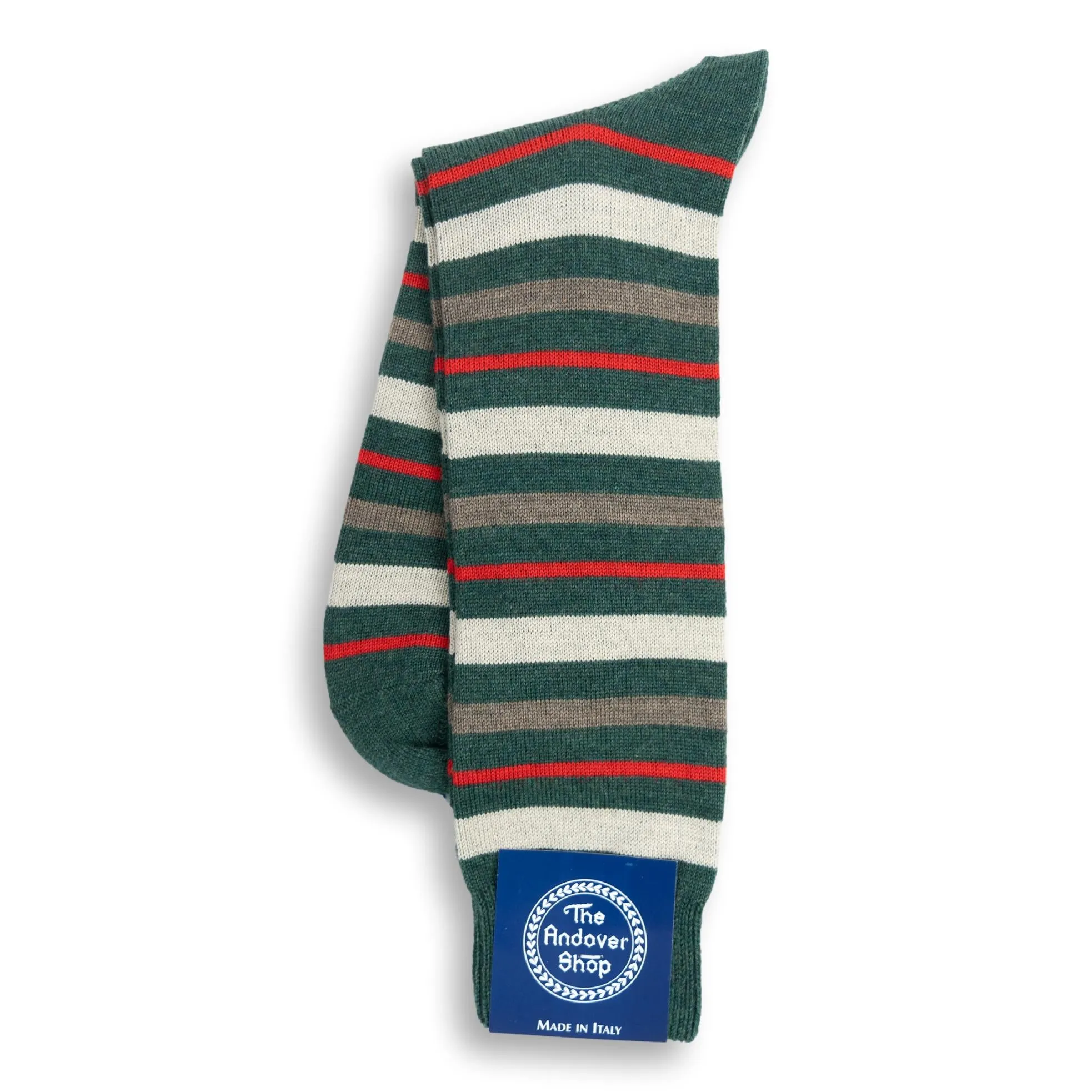 Mid-Calf Multi Stripe Wool Dress Socks sold by The Andover Shop product image thumbnail 4