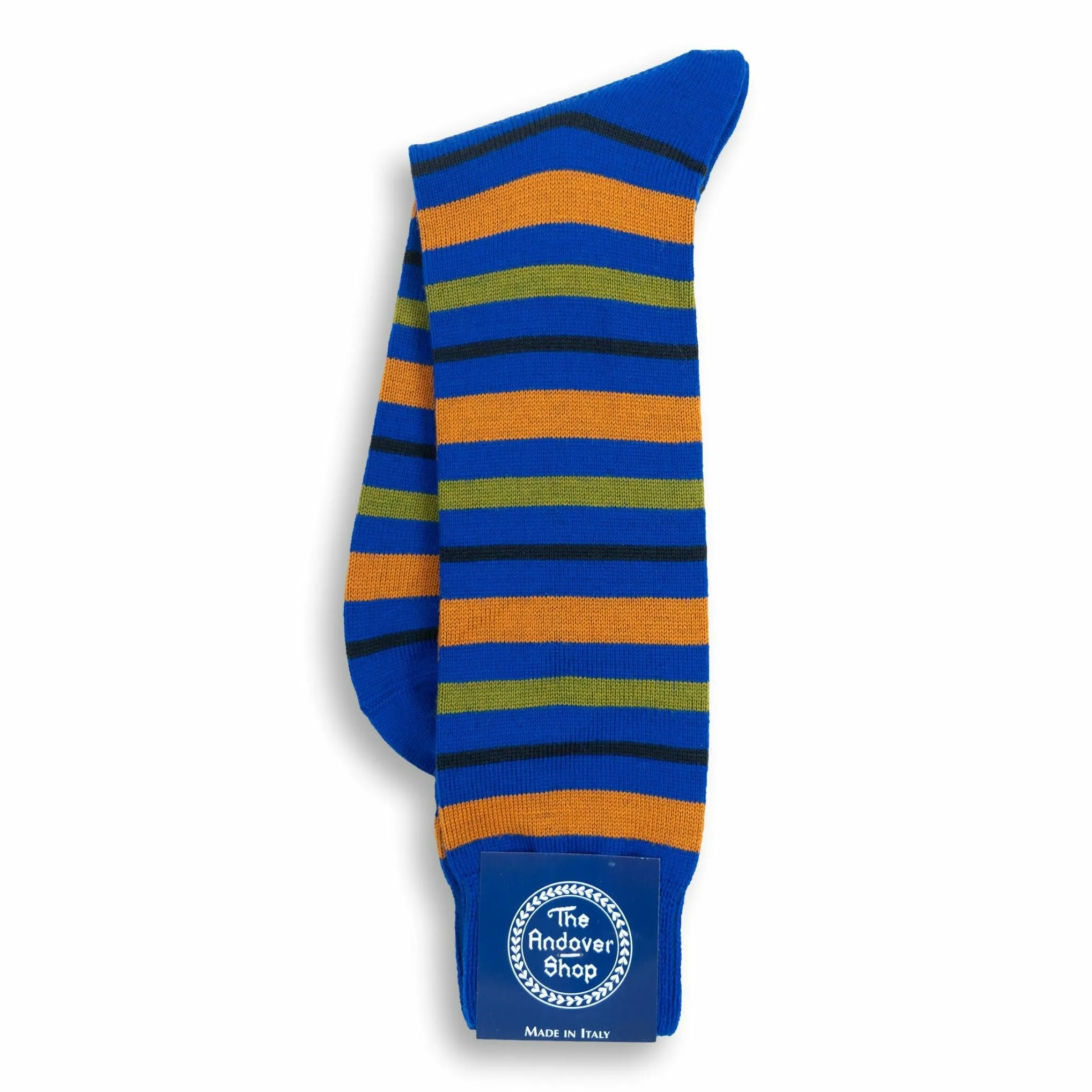 Mid-Calf Multi Stripe Wool Dress Socks sold by The Andover Shop product image thumbnail 3