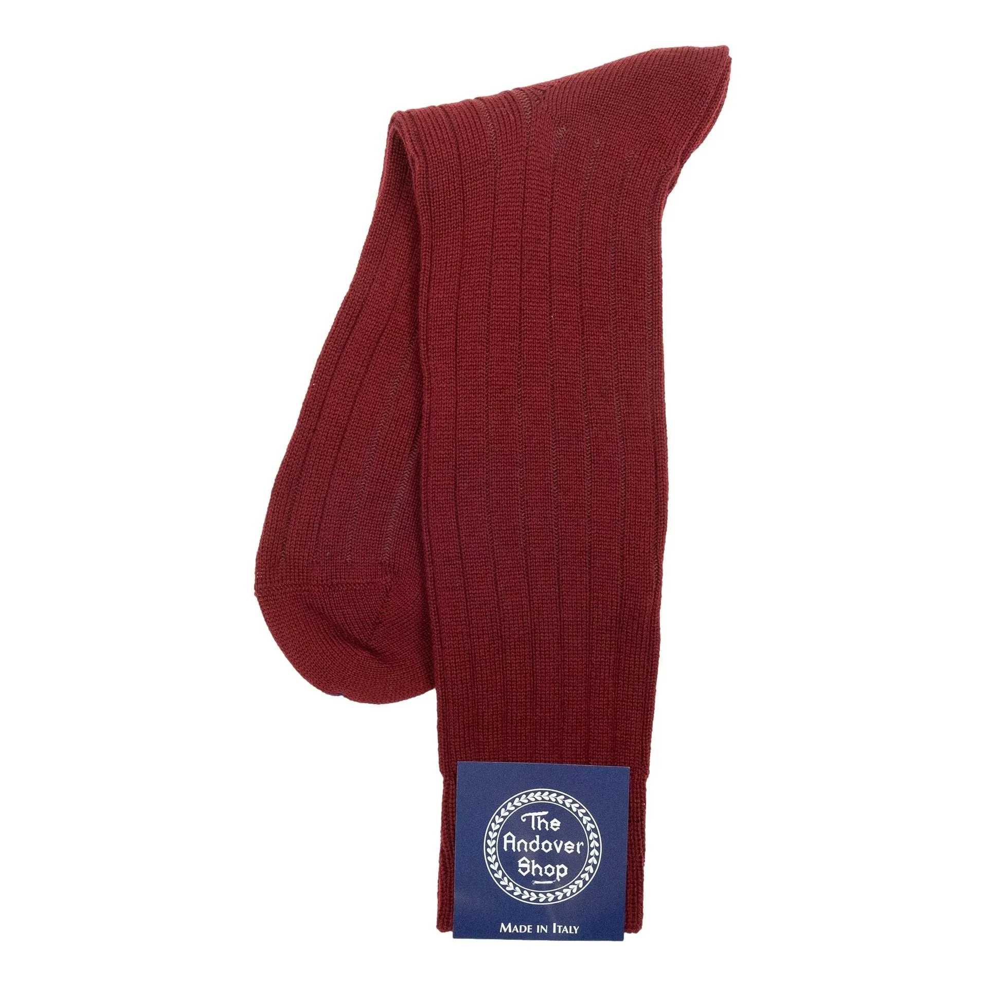 Mid-Calf Ribbed Shadow Stripe Wool Dress Socks sold by The Andover Shop product image thumbnail 5