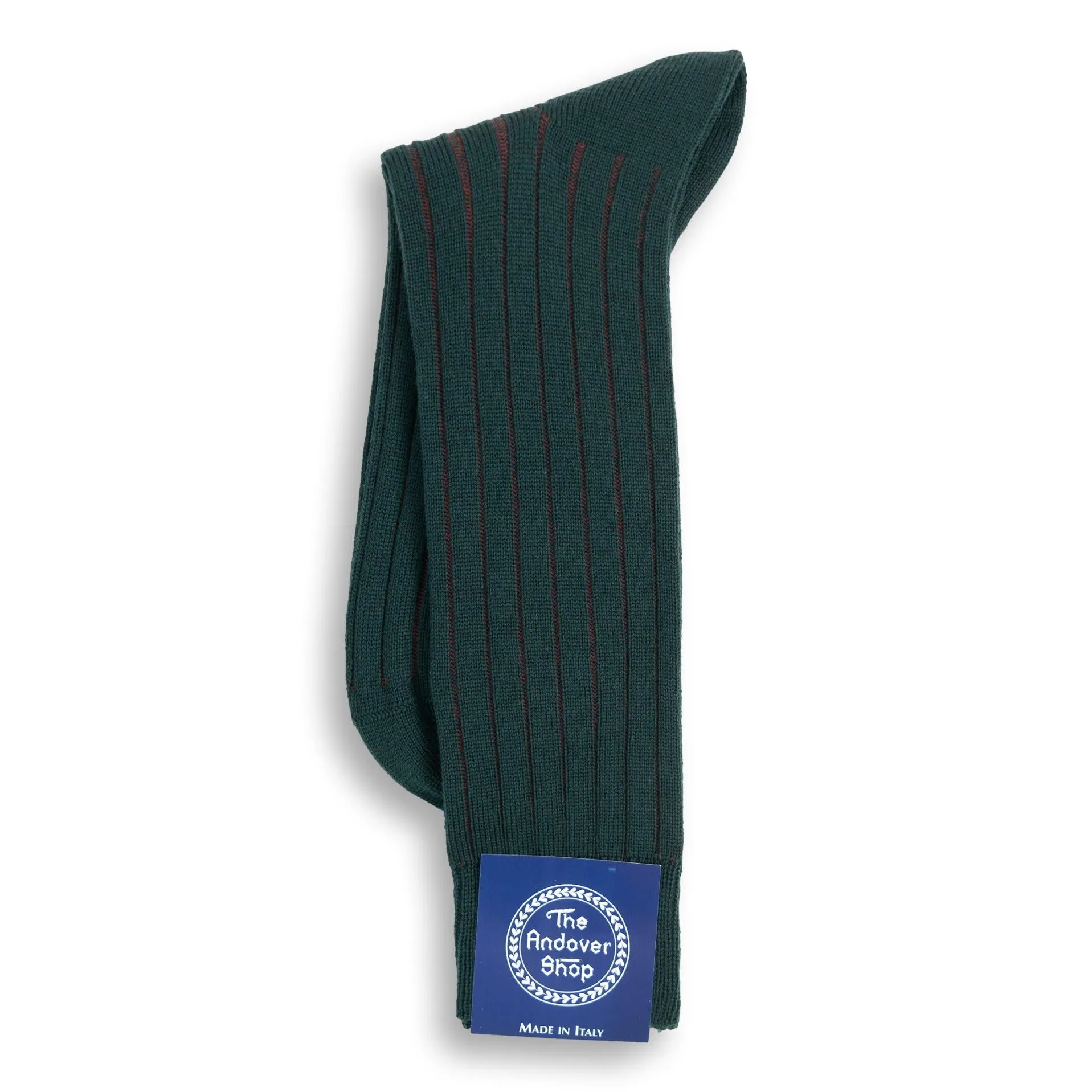Mid-Calf Ribbed Shadow Stripe Wool Dress Socks sold by The Andover Shop product image thumbnail 2